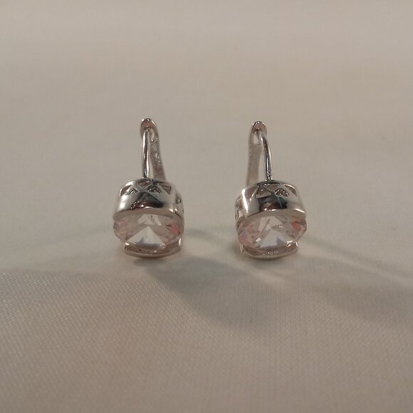 18K White Gold Filled Simple White Diamond Zircon Hoop Earrings Gorgeous Gift - Picture 3 of 8